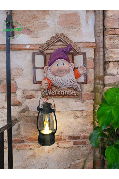Gobo Fenerli Welcome Cücesi Dekoratif Kapı ve Duvar Süsü Farklı Renklerde