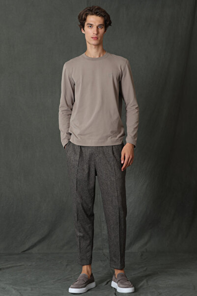 Lufian Men's Long Sleeve Blend T-Shirt - Earth