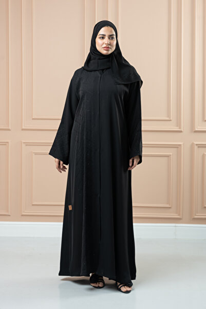 LAVİNİA عباية نسائية من لافينيا, قماش انترنت بتطريز جانبي آري.