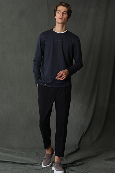 Lufian Ανδρικό μακρυμάνικο μπλουζάκι Carter Navy Blue