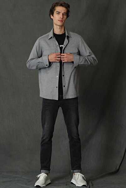 Lufian Ανδρικό παντελόνι Dillon Smart Jean Slim Fit Σκούρο Γκρι