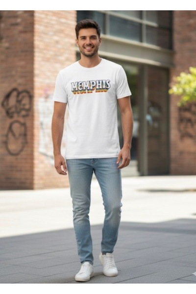 canvas Unisex Memphis Printed 100% Cotton T-Shirt