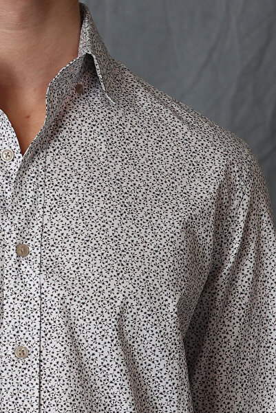 Lufian Remov Erkek Smart Gömlek Comfort Fit Kahverengi