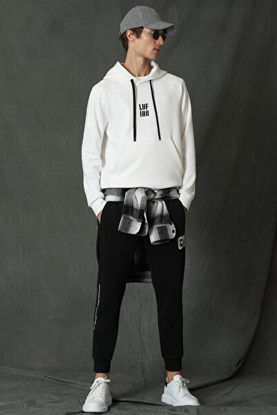 Lufian Hector Erkek Sweatshirt Kırık Beyaz