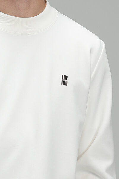 Lufian Oscar Erkek Sweatshirt Kırık Beyaz