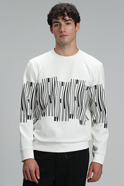 Lufian Brendon Erkek Sweatshirt Kırık Beyaz