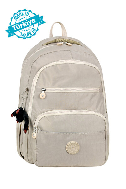 Çanta Trend Luxury Crinkle υφασμάτινο σακίδιο πλάτης γυμνασίου και γυμνασίου, Crinkle σχολική τσάντα, δώρο μπρελόκ μαϊμού