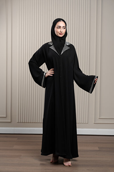 LAVİNİA عباية نسائية من لافينيا, قماش الفرسان قصة قلاب