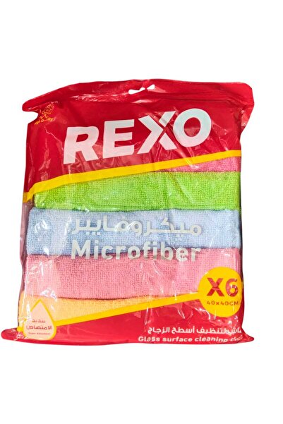 rexo طقم مناشف مايكروفايبر متعددة الألوان للمطبخ | 6 قطع × 40×40 سم