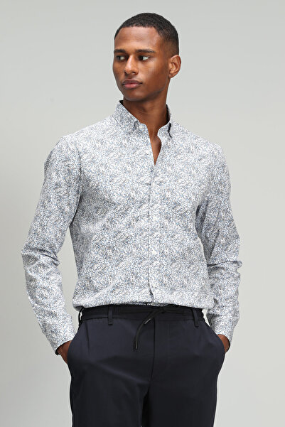 Lufian Abel Erkek Smart Gömlek Slim Fit Saks