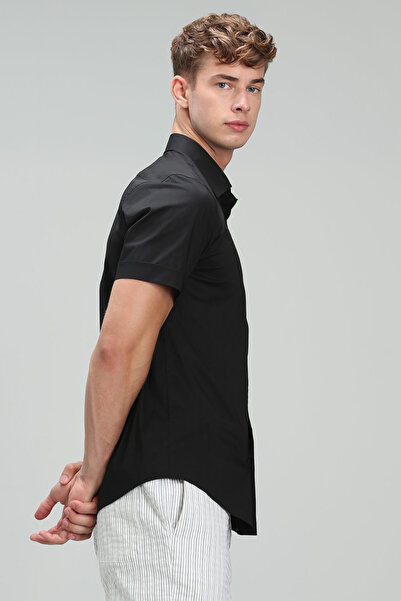 Lufian Arus Erkek Smart Gömlek Slim Fit Siyah