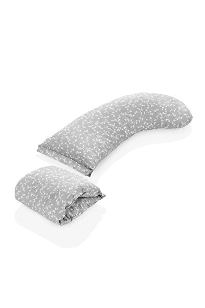 Babyjem Πολυλειτουργικό μαξιλάρι στήριξης θηλασμού & μαξιλάρι εγκυμοσύνης για μητέρες Γκρι λουλούδι