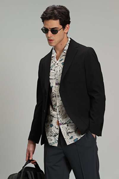 Lufian Ester Spor Erkek Blazer Ceket Slim Fit Siyah