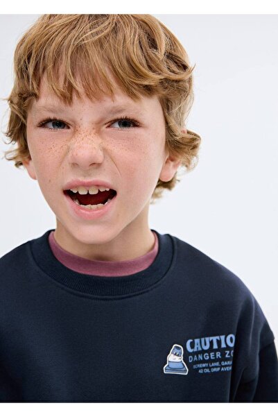 MANGO Kids Desenli pamuklu sweatshirt