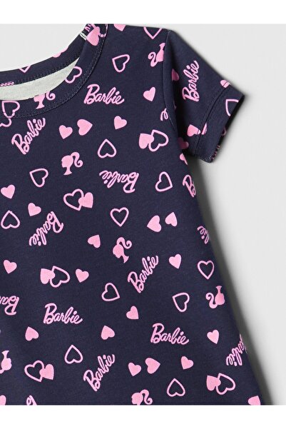 GAP Bebek Lacivert %100 Organik Pamuk Barbie™ Desenli Pijama Takımı