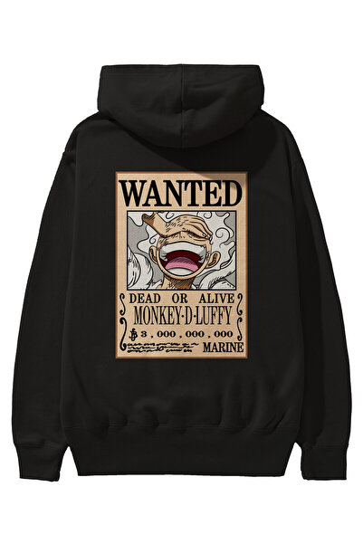 Ankhises CARTEL LUFFY GEAR 5 Аніме з принтом на спині Чорний оверсайз світшот...