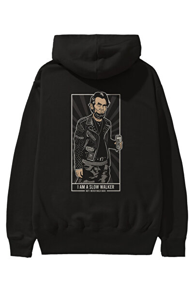 Ankhises Lincoln Street Punk Back Štampano Crna Oversize kroj Sa kapuljačom D...