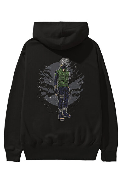 Ankhises SHINOBI Back Štampano Crna Oversize kroj Sa kapuljačom Dukserica Muš...