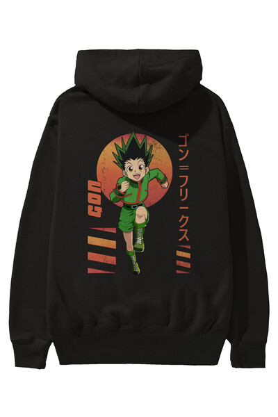 Ankhises Gon Freecss HUNTER X HUNTER 2 Anime Back Štampano Crna Oversize kroj...