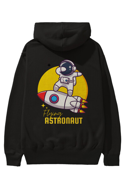 Ankhises Leteći astronaut napisan nazad Štampano crna Oversize kroj Sa kapulj...