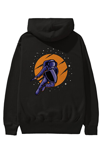 Ankhises Astro Wars Back Štampano Crna Oversize kroj Sa kapuljačom Dukserica ...