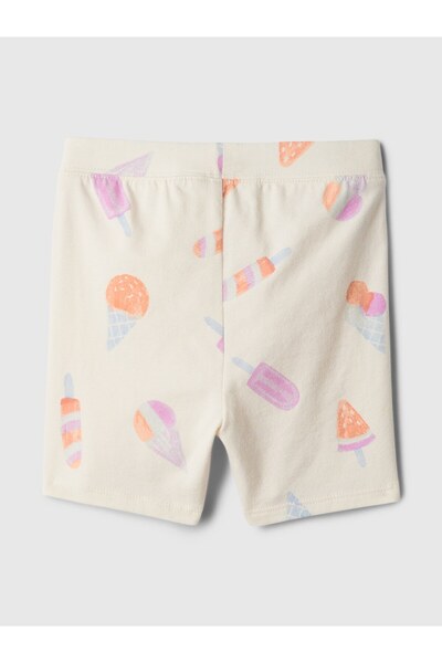 GAP Kız Bebek Bej Desenli Bisiklet Şortu