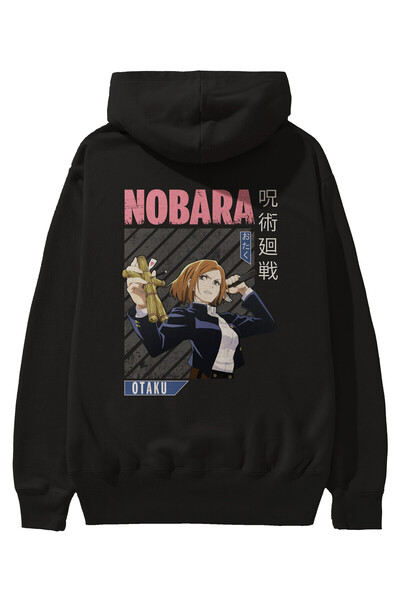 Ankhises Nobara Kugisaki 6 Anime Back Štampano Crna Oversize kroj Sa kapuljač...