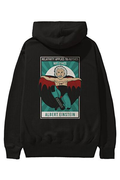 Ankhises Einstein Nacho Libre Back Štampano Oversize kroj Sa kapuljačom Crna ...
