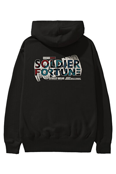 Ankhises Soldier Fortune Back Štampano Crna Oversize kroj Sa kapuljačom Dukse...