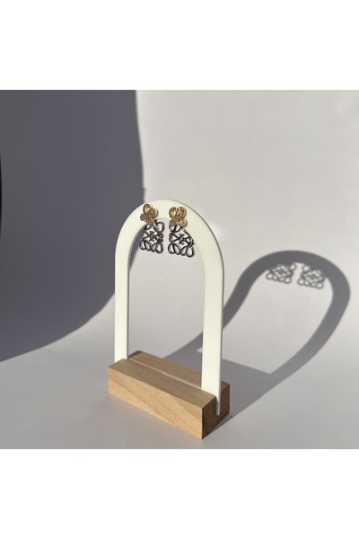 Vink Cu Taşlı Marka Küpe Çift Renkli