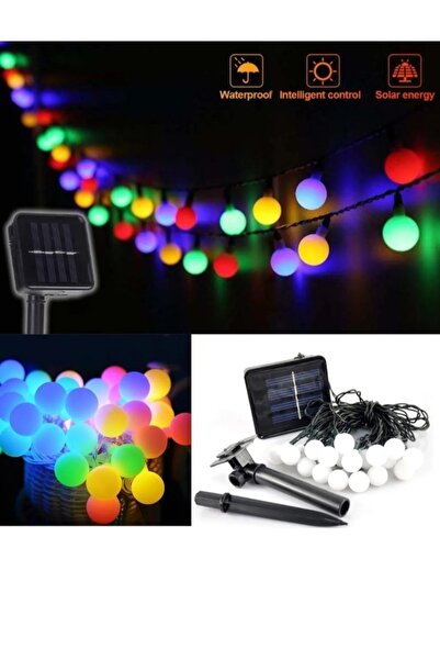 NEBİL HOME 50 Led 7 Metre Renkli Solar Güneş Enerjili Bahçe Teras Balkon Ağaç...