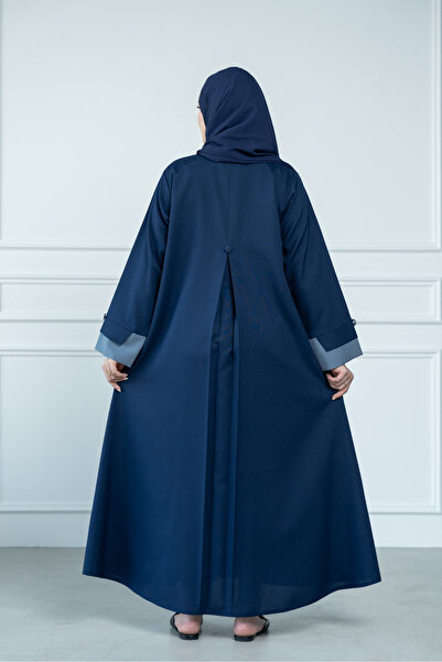 LAVİNİA Women's abaya from Lavinia, with colorful stripes, crepe fabric, half-cloche