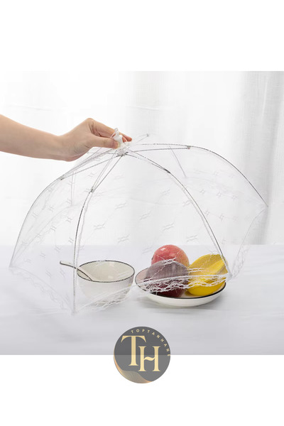 Toptanhane Gıda Koruma Şemsiyesi Yiyecek Yemek Sinek Koruyucu Tül Aparat Piknik Kamp Açık Alan İçin