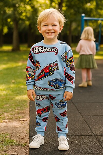 Yalçınoğlu Kids Children's Boys' Cotton Printed Set I Casual and Home Wear I Comfortable Casual Wear for School, Nursery and Park