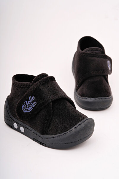 Belle Vie Shoes Black Plush Lighted Baby-Child Home Boots Slippers