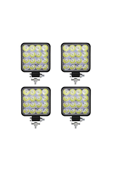 ZAUSS 4 Adet 16 Led Kare Çalışma Lambası Off Road Traktör Tekne 16led-110