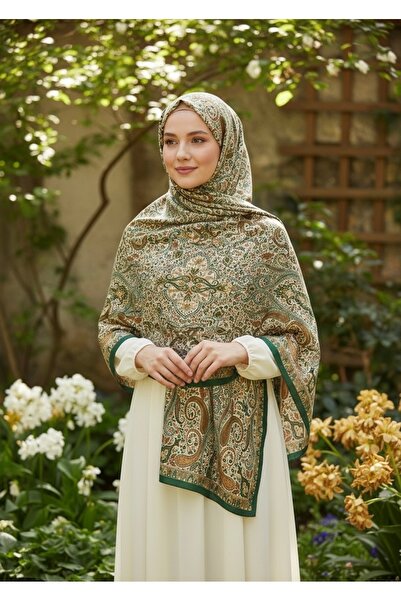 tuaipek İNCİRA ȘAL organic din viscoză - Motiv floral etnic