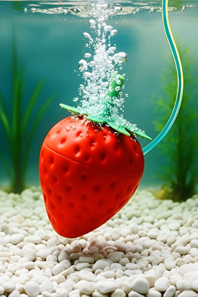 MD×JOA Çilek Hava Taşı ( Kırmızı - Pembe - Beyaz vb Renk ) Balıklar İçin Oksi...