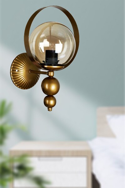 VENON Natural Lighting - Antique Glass Sconce (Glope with Honey Glass)