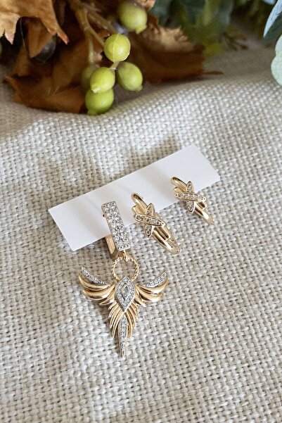 Petalia Anka Kuşu Üçlü Küpe Seti