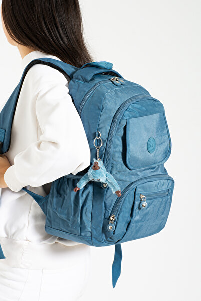 Baginn Geantă de școală unisex din clinkr cu breloc cu gorilă, cadou pentru liceu, rucsac pentru școala gimnazială