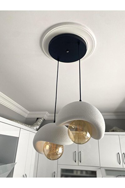 DREAM MODE Beton Görünümlü Modern Şık İskandinav Tarz 2 Başlı Avize (25cm) (AMPUL DAHİL DEĞİLDİR) NESTVİBE