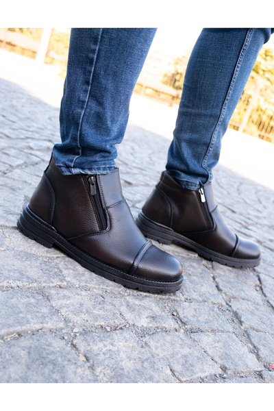 GERALT ÇİFT FERMUARLI GÜNLÜK İÇİ KÜRKLÜ KAYMAZ TABAN SU VE SOĞUK GEÇİRMEZ ERKEK BOT