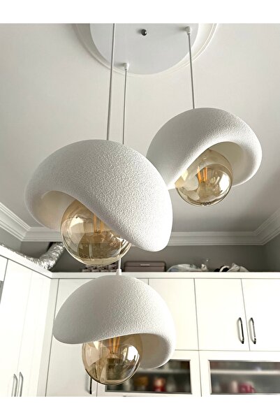 DREAM MODE Beton Görünümlü Modern Şık İskandinav Tarz 3 Başlıklı Avize (25cm) (RUSTİK AMPUL HEDİYELİ) NESTVİBE