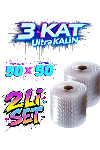 HBNC 50 Cm X 50 Metre 2 Li Set Balonlu Naylon Patpat Eşya Koruma Naylonu