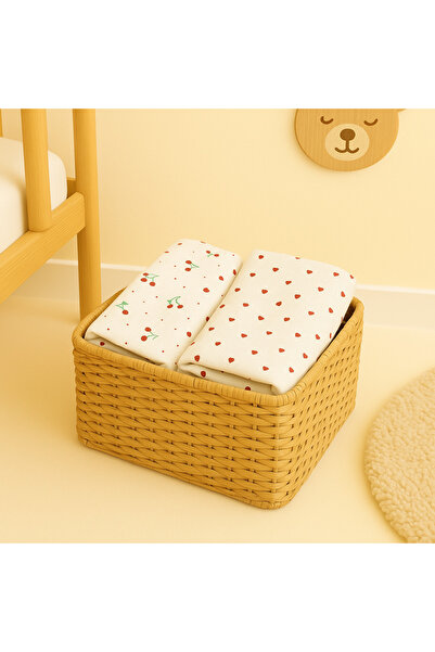 enes baby Pack of 2 100% Cotton Multi-Purpose Double-Layer Baby Muslin Blankets 80*100cm