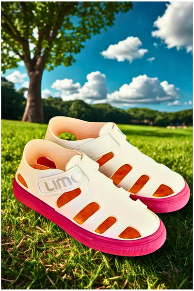 Moda Lime Unisex Velcro Flexible Sole Full Mid-Pedic Durable Wide Mold Children's Sports Sandals Slippers