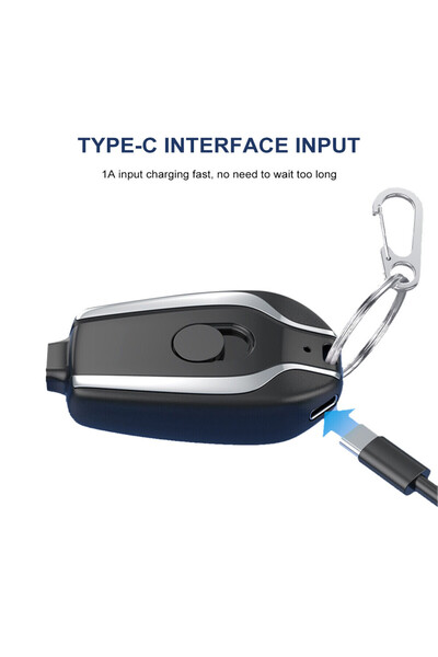 unbranded 1pcs 1500mAh Keychain Power Bank Fast Charging Mini Mobile Phone Charger for iPhone