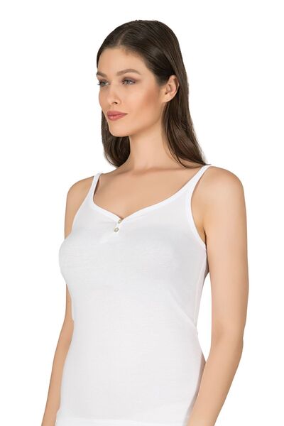 ÖZKAN underwear Özkan 22164 Γυναικείο εσώρουχο με λεπτό λουράκι και κουμπιά από βαμβακερό μοντάλ