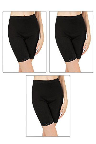 ÖZKAN underwear شورت قصير ناعم وطويل فوق الركبة من أوزكان 0114، طقم من 3 قطع للنساء من القطن الشبكي، موديل ريبانا، مرن ومريح